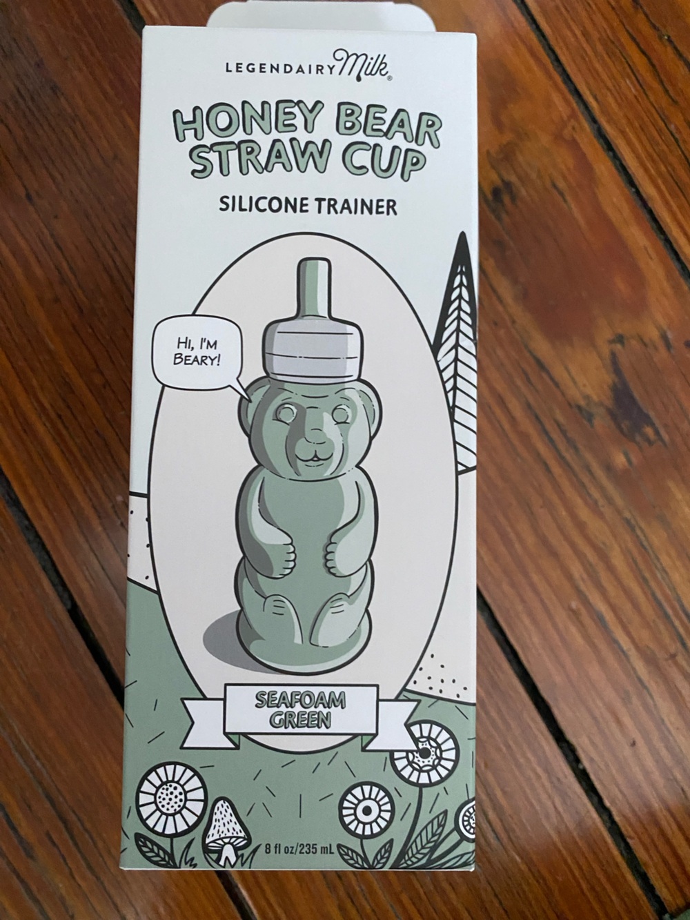 Legendairy Milk Bear-Shaped Silicone Trainer Bottle - Seafoam Green